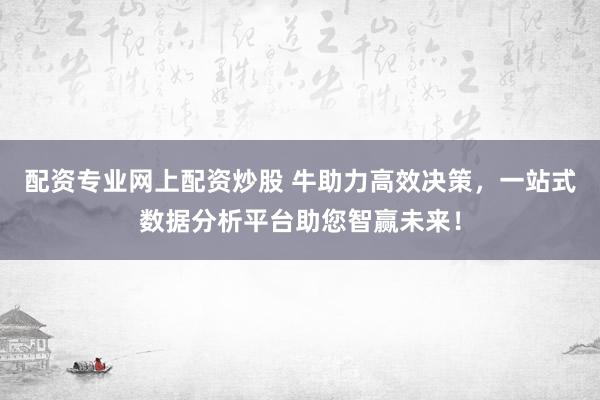 配资专业网上配资炒股 牛助力高效决策，一站式数据分析平台助您智赢未来！